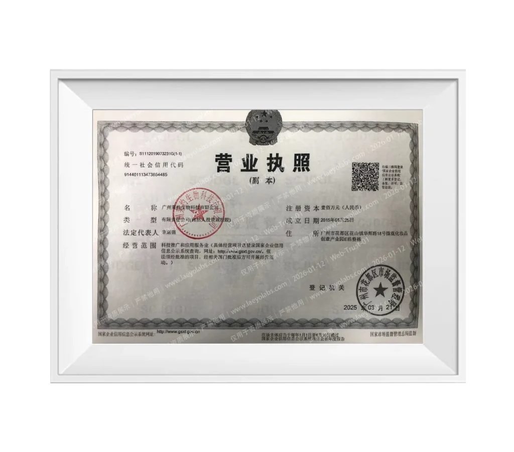 Business License (Company Registration) preview for buyer review