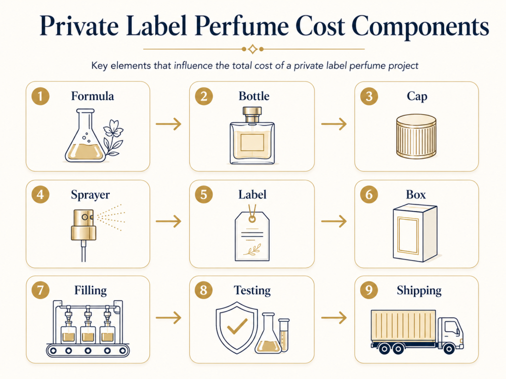 Private label perfume manufacturing cost components