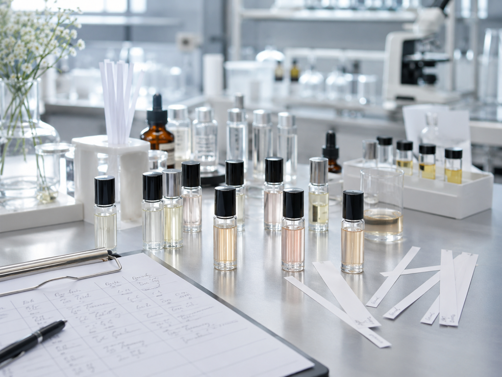 Perfume sample evaluation during fragrance development process