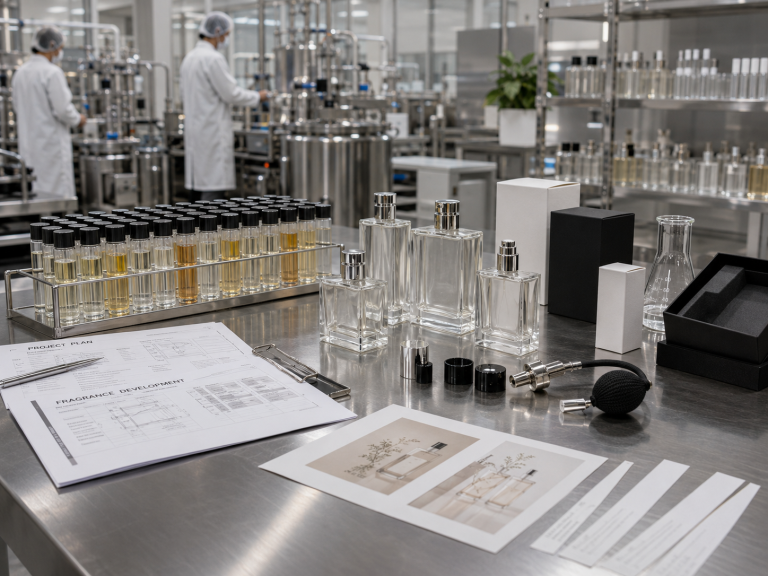 Private label perfume cost planning and fragrance manufacturing process