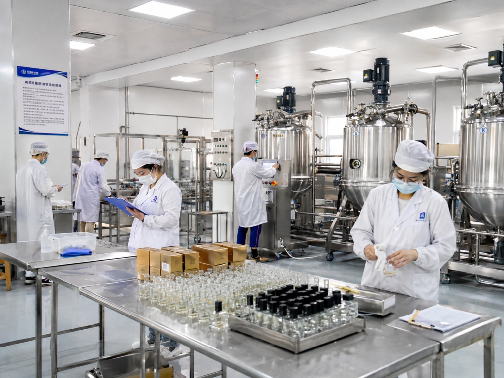 Perfume factory production setup before manufacturing